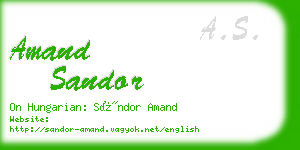amand sandor business card